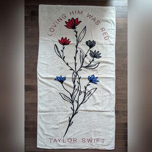 Official Taylor Swift (RED Taylor’s Version) “Loving Him Was Red” Beach Towel